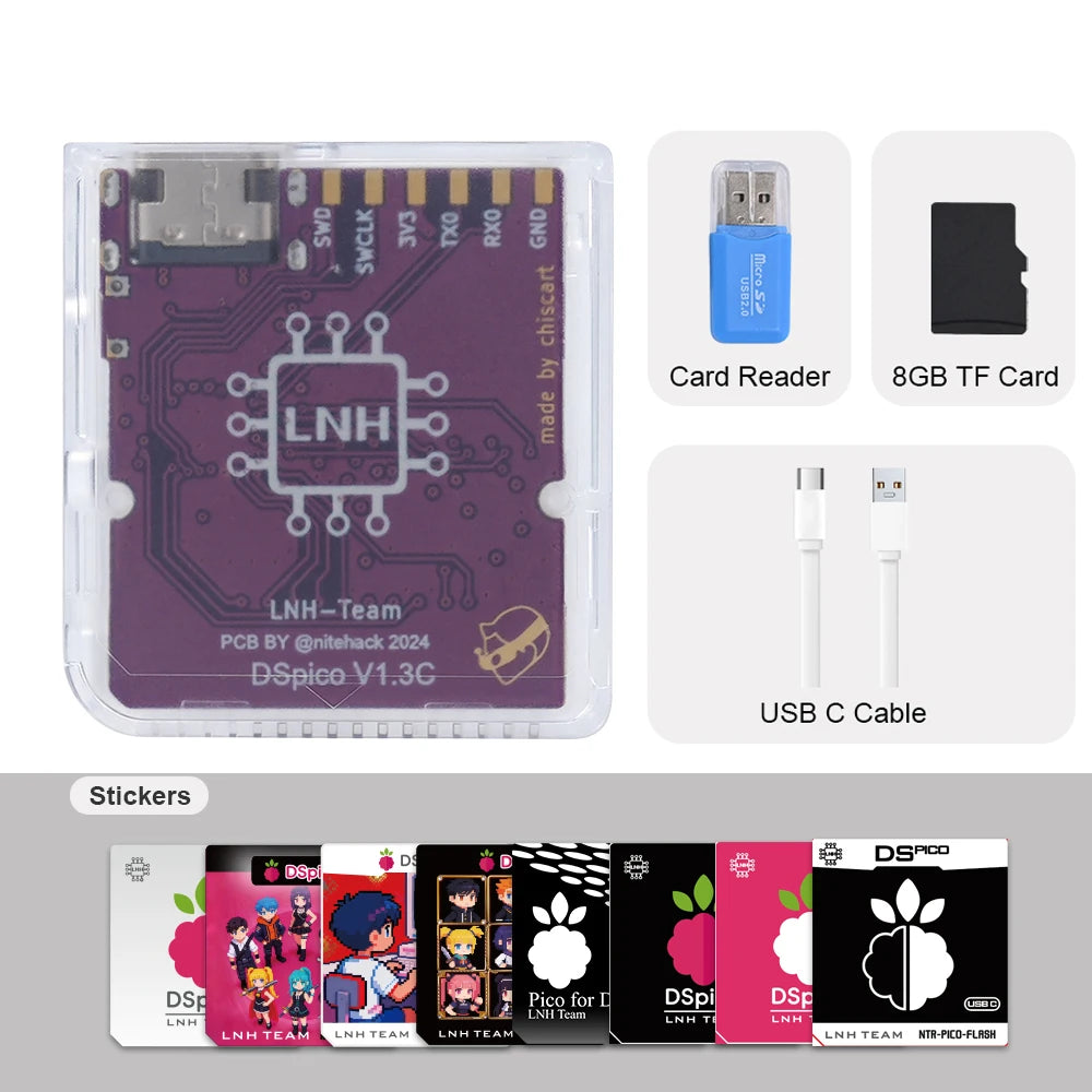 Chiscart  DSpico USB C Version Game Cartridge For NDS NDSL DSi 3DS Consoles
