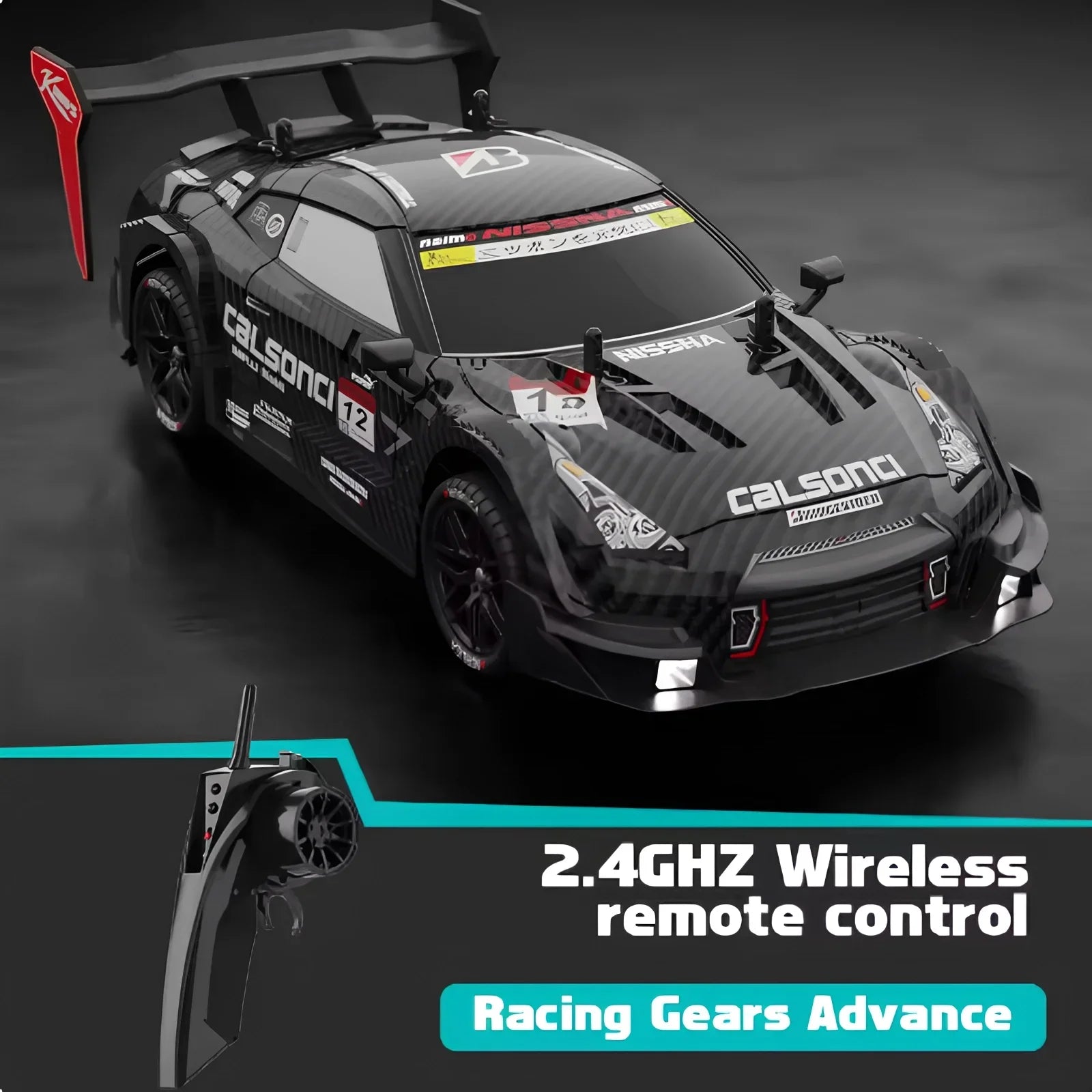 40KM/H High-Speed Remote Control Car1:16 4WD Rechargeabl Racing Drift Electric Graffiti RC Cars Birthday Toys for Boys