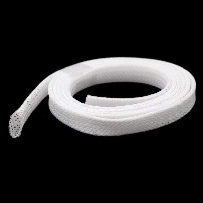 Protect your cables with this insulated white braided sleeving—made from tight, expandable PET nylon for durable, retardant wire gland and cable protection!