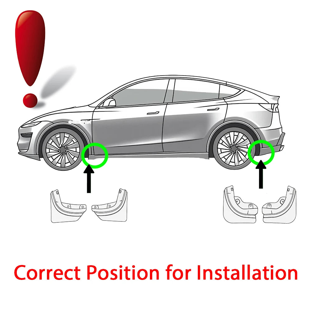 TESY Mud Flaps For Tesla New Model Y 2025 Launch Juniper  No Drilling/Tape Splash Guards Fenders Mudguards Mudflaps