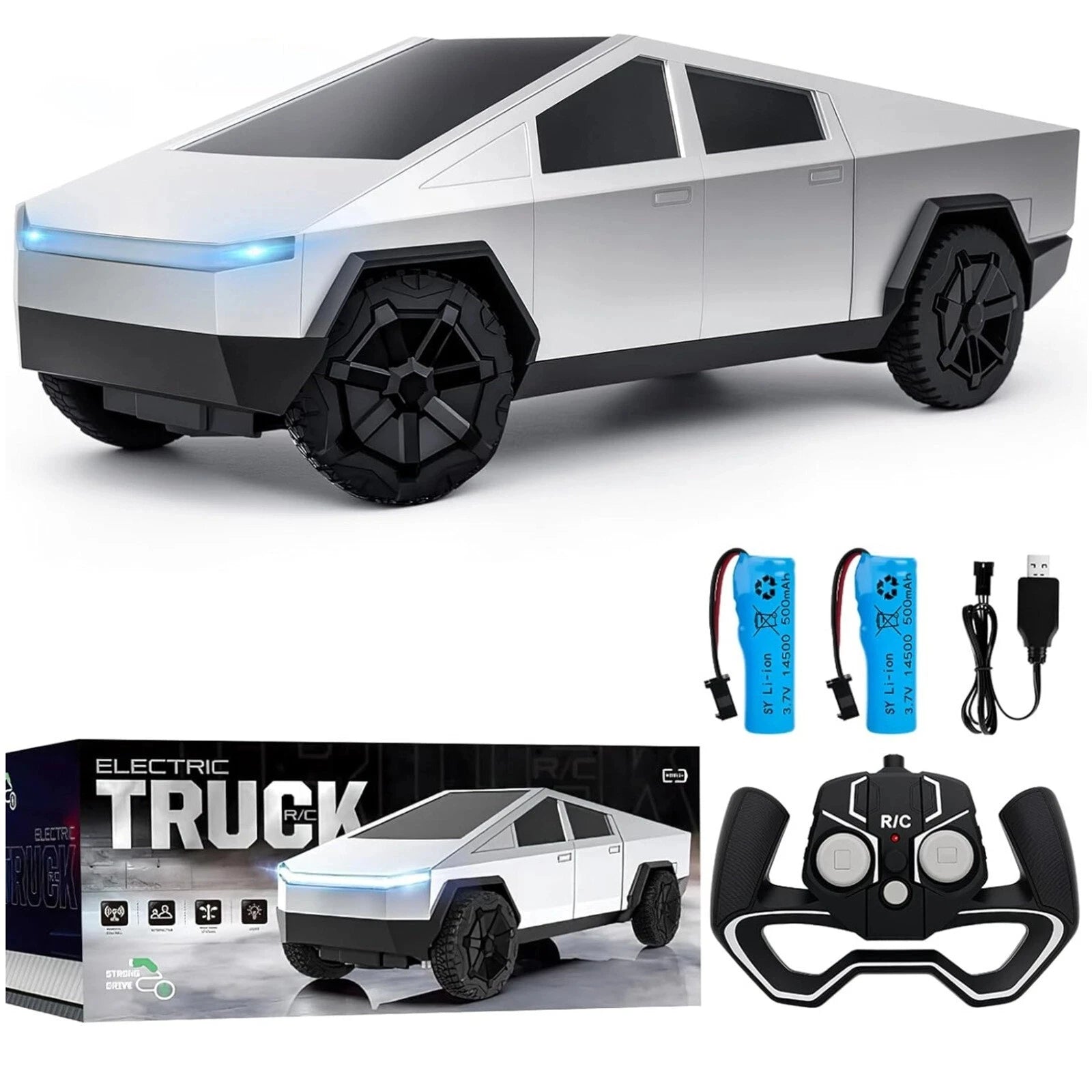 1:24 Pickup Remote Control Car, 4WD Off-Road RC Truck Toy,27MHz Wireless Remote Car with LED Lights,Birthday Gift for Boys Kids