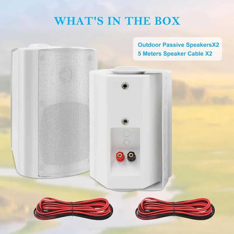 Herdio 2PCS 4'' Passive Indoor Outdoor Speakers With 200W Powerful Bass Expansive Stereo Sound Coverage All-Weather Durability