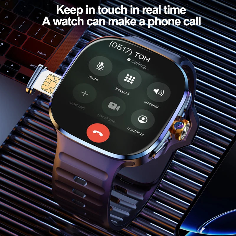 8GB+128GB RAM 4G/3G Smart Watch 2.40 inch AMOLED 2100mah Battery 900W Camera GPS WIFI Google APPS Download Smartwatch Android 10