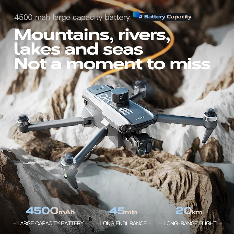 2025 New Wing 6 drone professional aerial photography HD 8K With Screen Remote Control Aircraft 20 Kilometer Obstacle Avoidance