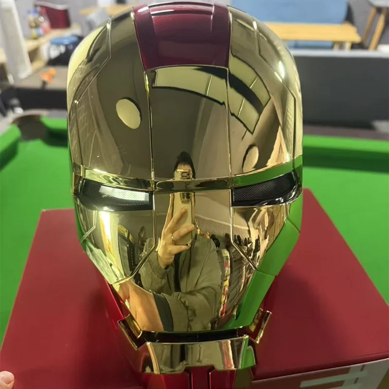 Iron Man Mk5 Helmet 1:1 Wearable Voice Control 3 Modes LED Light Jarvis Mask Open/Close Adult Cosplay Collectible Gift
