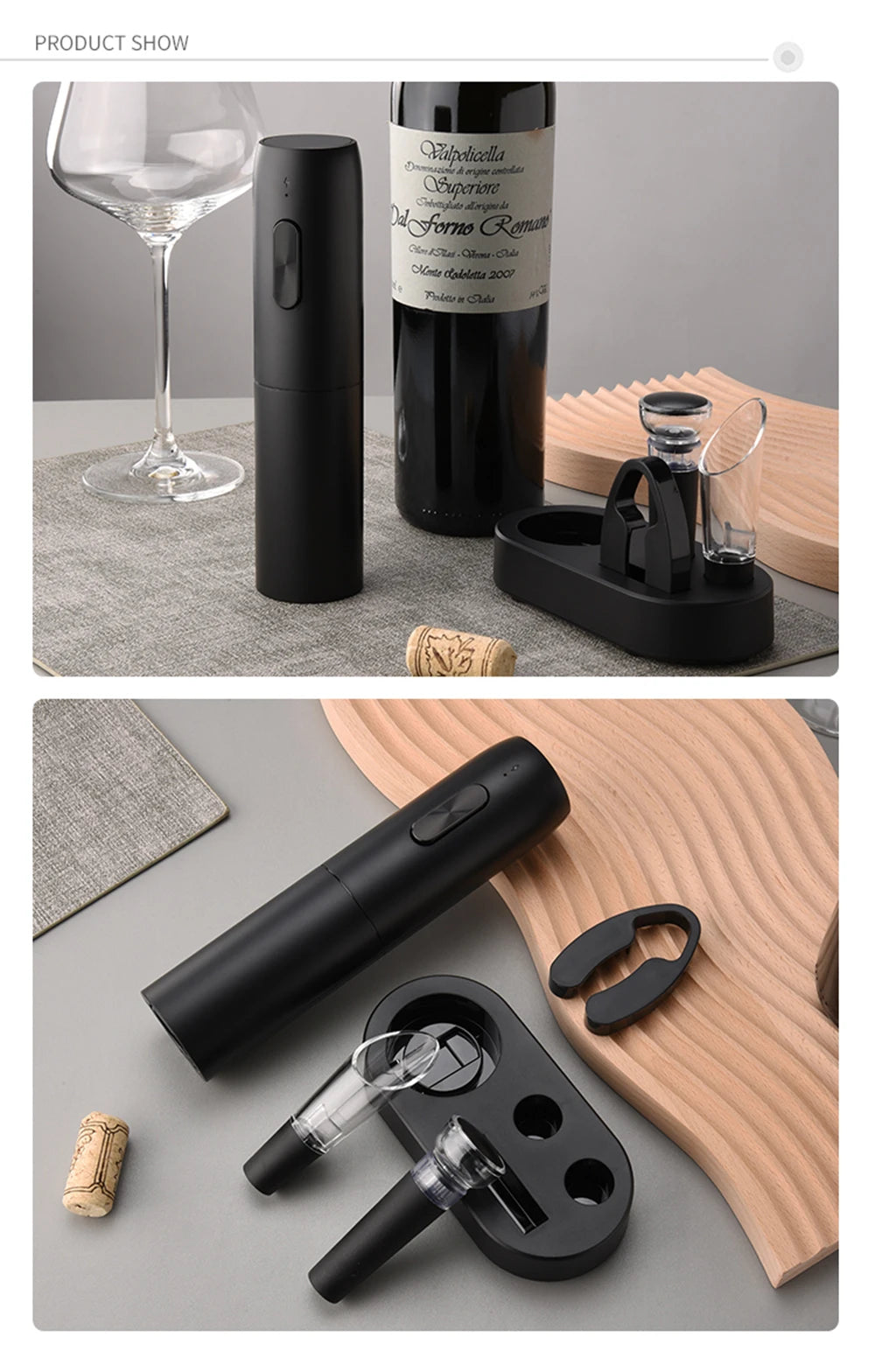 Pop open your favorite bottle effortlessly with this electric wine bottle opener—stylish, quick, and hassle-free!