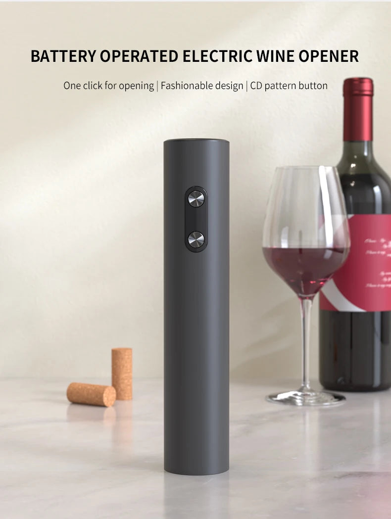 Electric Wine Opener Set Automatic Corkscrew with Aerator Pourer and Foil Cutter for Kitchen Bar Party Gifts