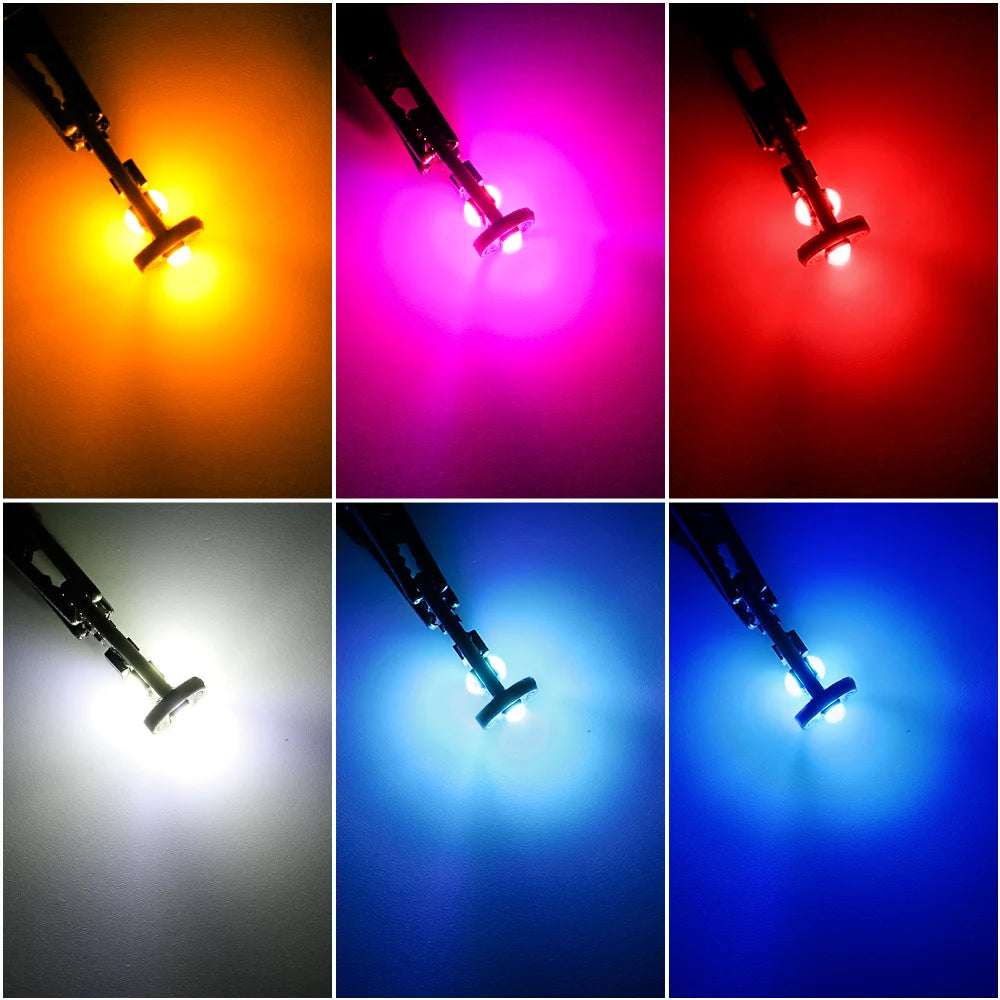 2pcs T10 W5W LED Bulbs 168 194 3030 6SMD Canbus No Error Super Bright Car Interior Clearance License plate light Dome Lamp White