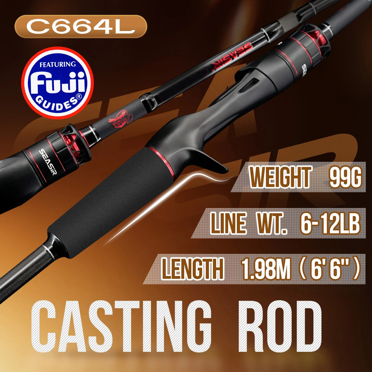 Seasir Salminus XF M/MH Spining&Casting Fishing Rod FUJI O Guide Rings 1.83M Drag 7-9KG 4-Piece Heavy Power All-Round Travel Rod