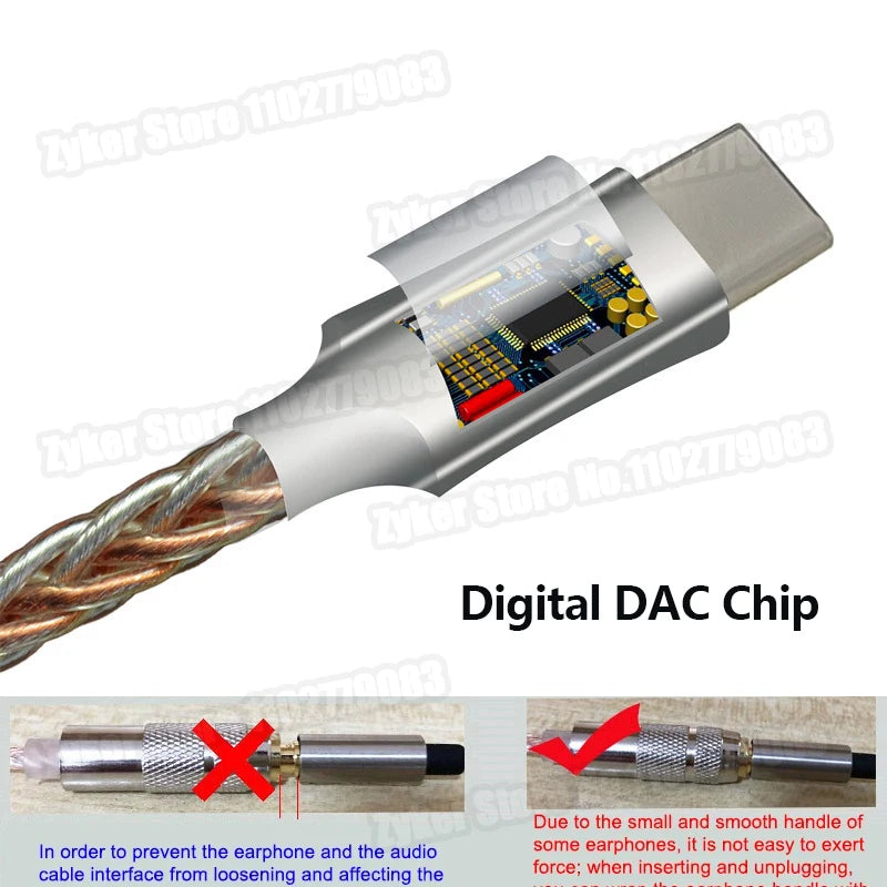 Enjoy premium sound quality with this Type-C to 3.5mm HiFi DAC earphone amplifier—USB-C audio decoder and AMP adapter for crystal-clear audio on the go!