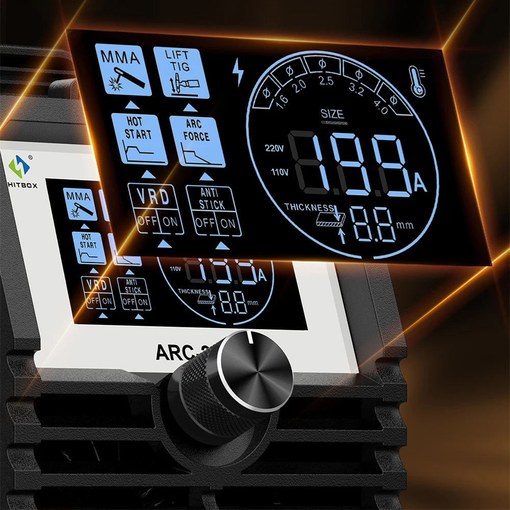 HITBOX ARC200S Welding Machine 2 in 1 ARC MMA LIFT TIG MINI IGBT Inverter LED Digital Display Portable Home Welder 220V 10-200A