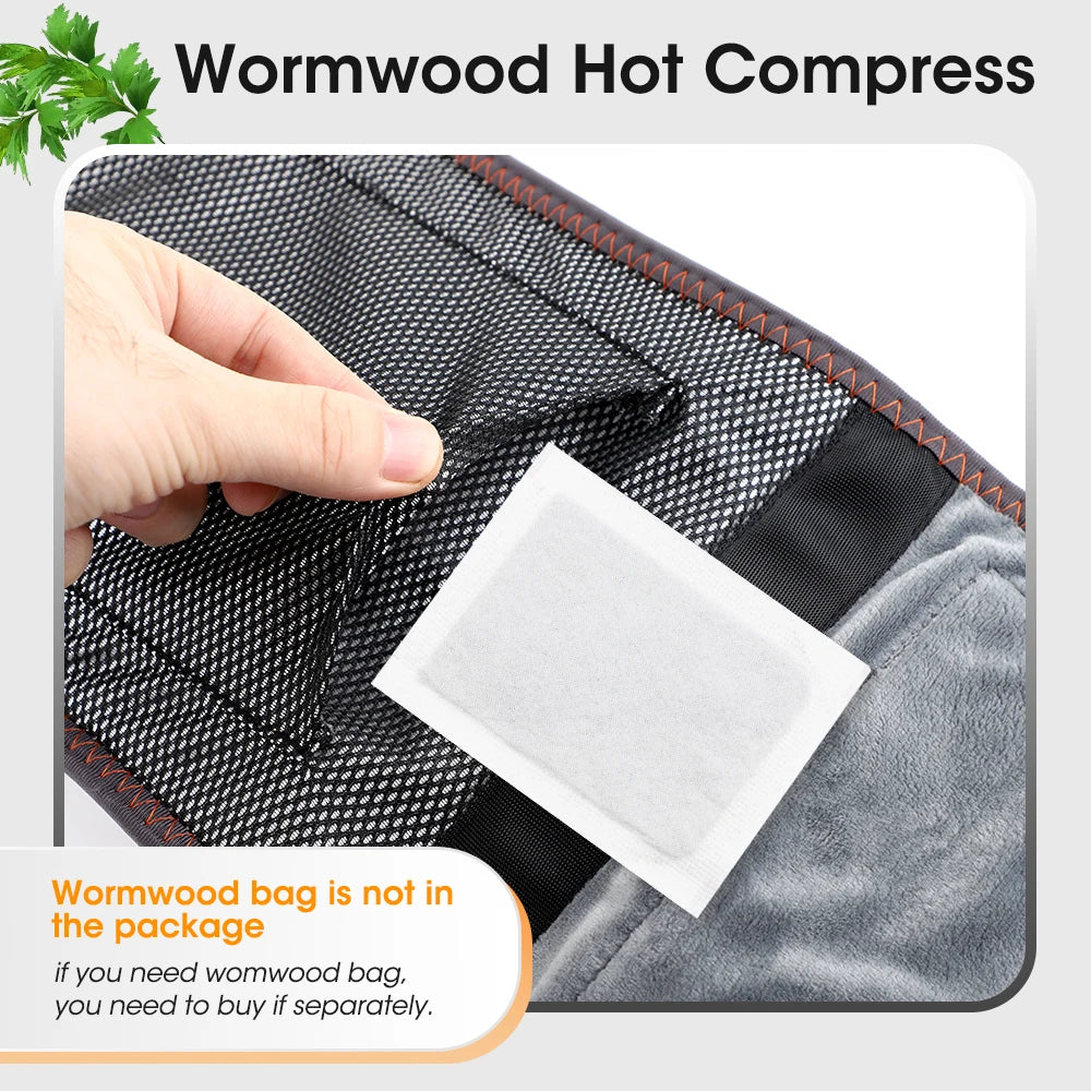 Electric Lumbar Massager Vibration Thermal Waist Massage Belt 3 Levels Hot Compress Infrared Light Dual Motor Muscle Relax