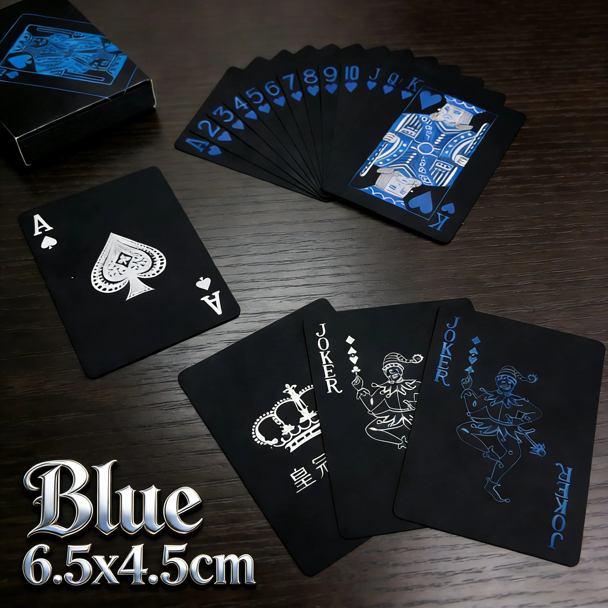 Playing Cards Game Poker Cards Board Child Kid Toy Waterproof Plastic PVC Black Blue Red Yellow Green Deck Card High-End Classy