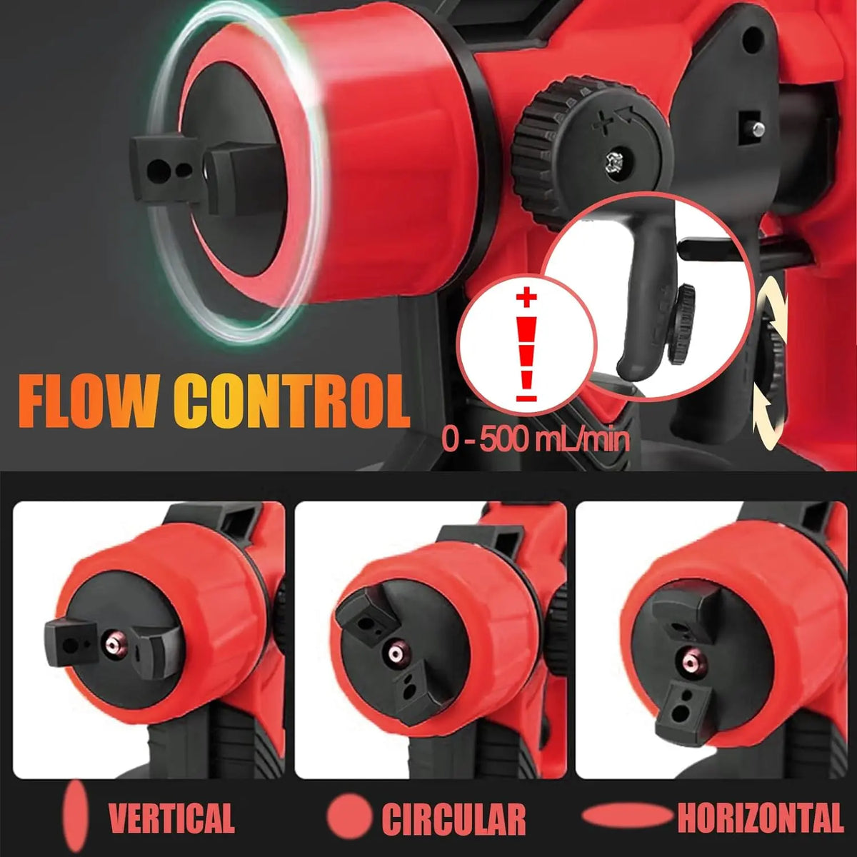 HVLP Paint Sprayer Compatible with Milwaukee 18V Battery 30000RPM Electric Paint Gun with 1.0/1.5/1.8/2.5mm Nozzles