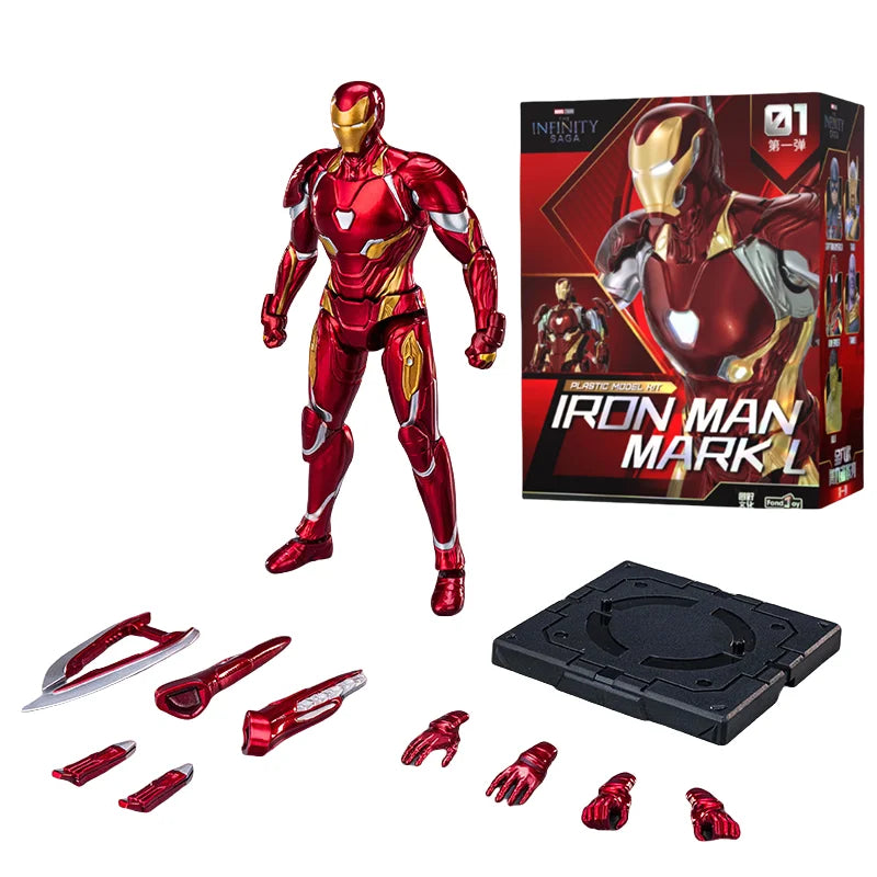 1/12 Original FondJoy Iron Man Tony Stark Legend Action Figure MK45 MK46 MK50 MK4 DIY Building Block Toys Collection Anime Model