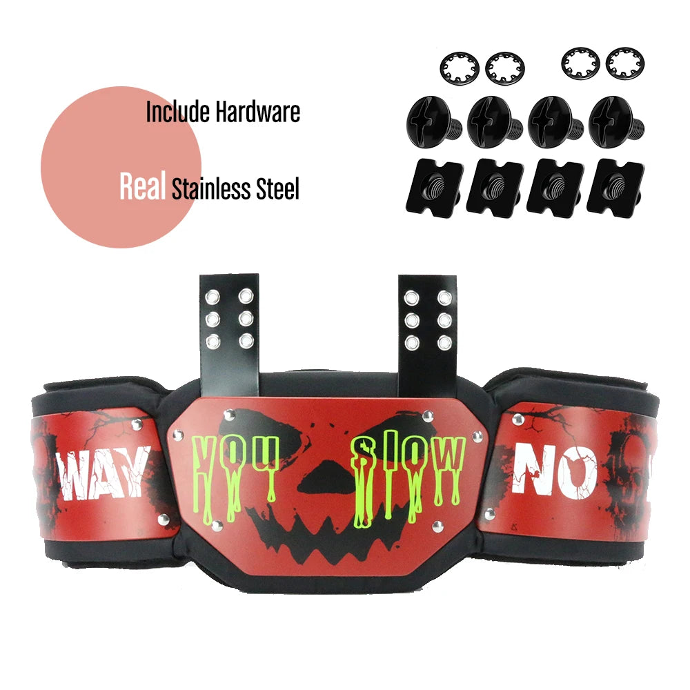American Football QB Rib Protectors Rugby Waist Wrap Around Protector with Backplates for Adult Youth