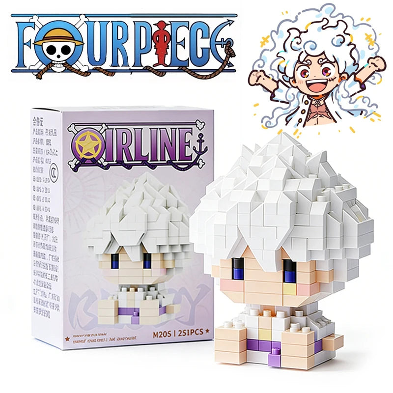 ONE PIECE Sun God Nika Luffy Micro Building Block Chopper Ace Buggy 3D Anime Model Assembly Mini Bricks Figure Toys For Gift