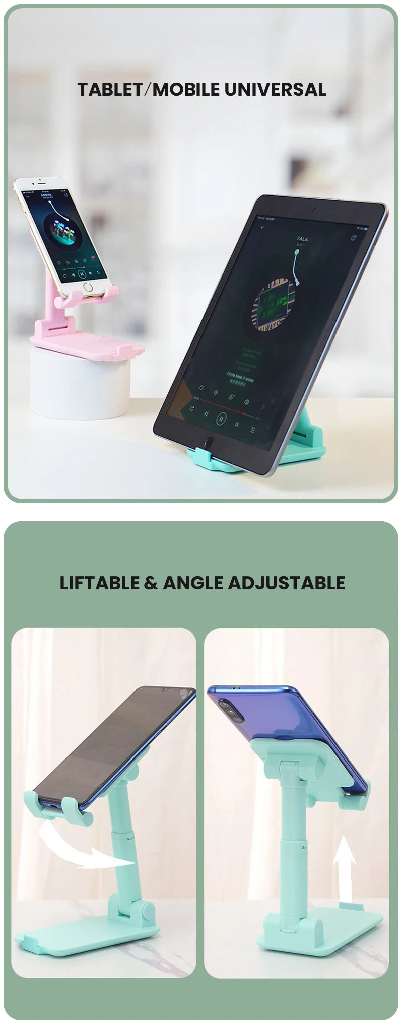 Keep your phone within easy reach with this adjustable desktop phone holder stand—perfect for hands-free use and quick access!
