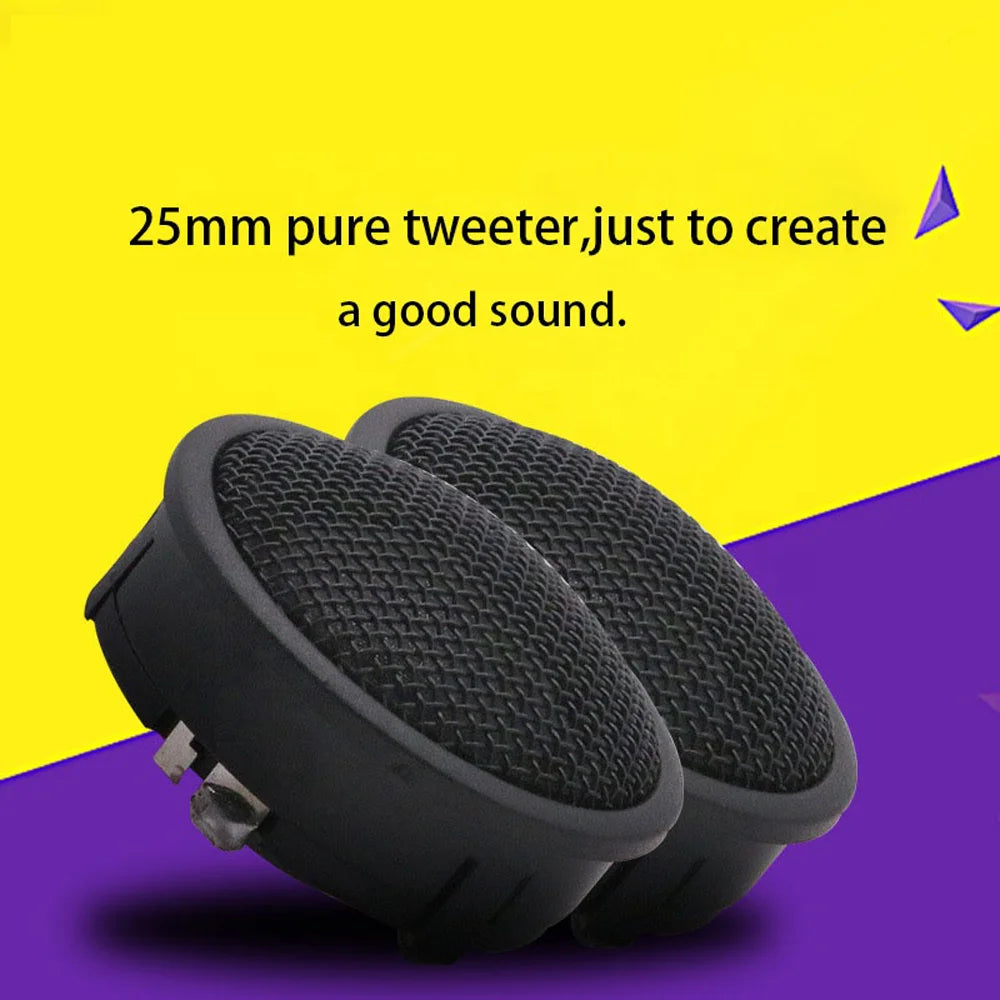 HT25 Loudspeaker Car Audio Tweeter Speakers Car Loud Dome Tweeter For Car High Tweeter Mini Speakers Silk Film Auto Speaker 2pcs