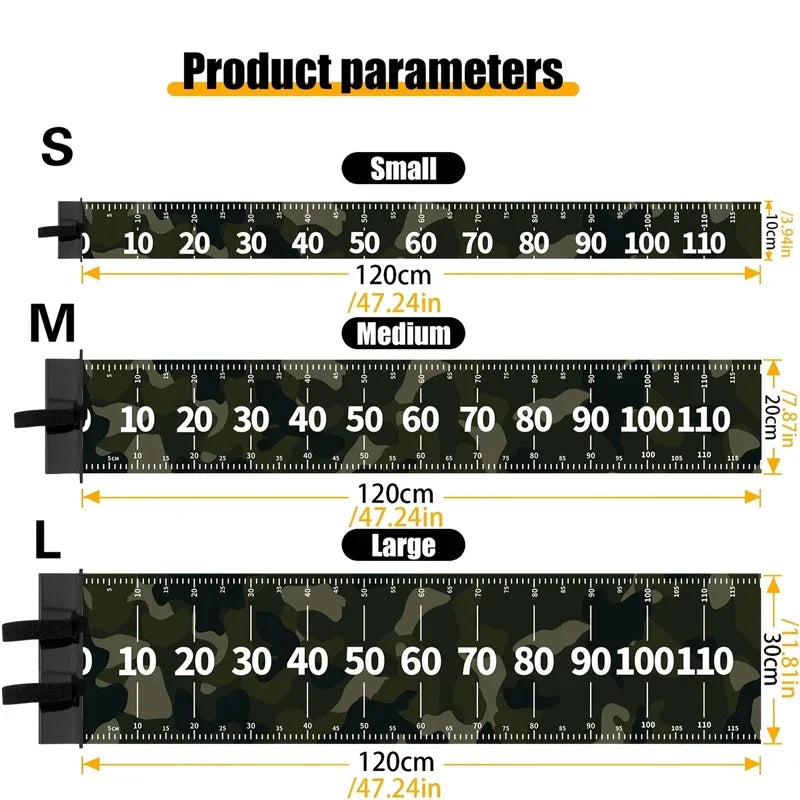 1pcs Fishing Ruler PVC Waterproof Durable Of Measuring Tape for Tackle Box, Boat, Kayak Fishing Gear Use Width 10cm 20cm 30cm