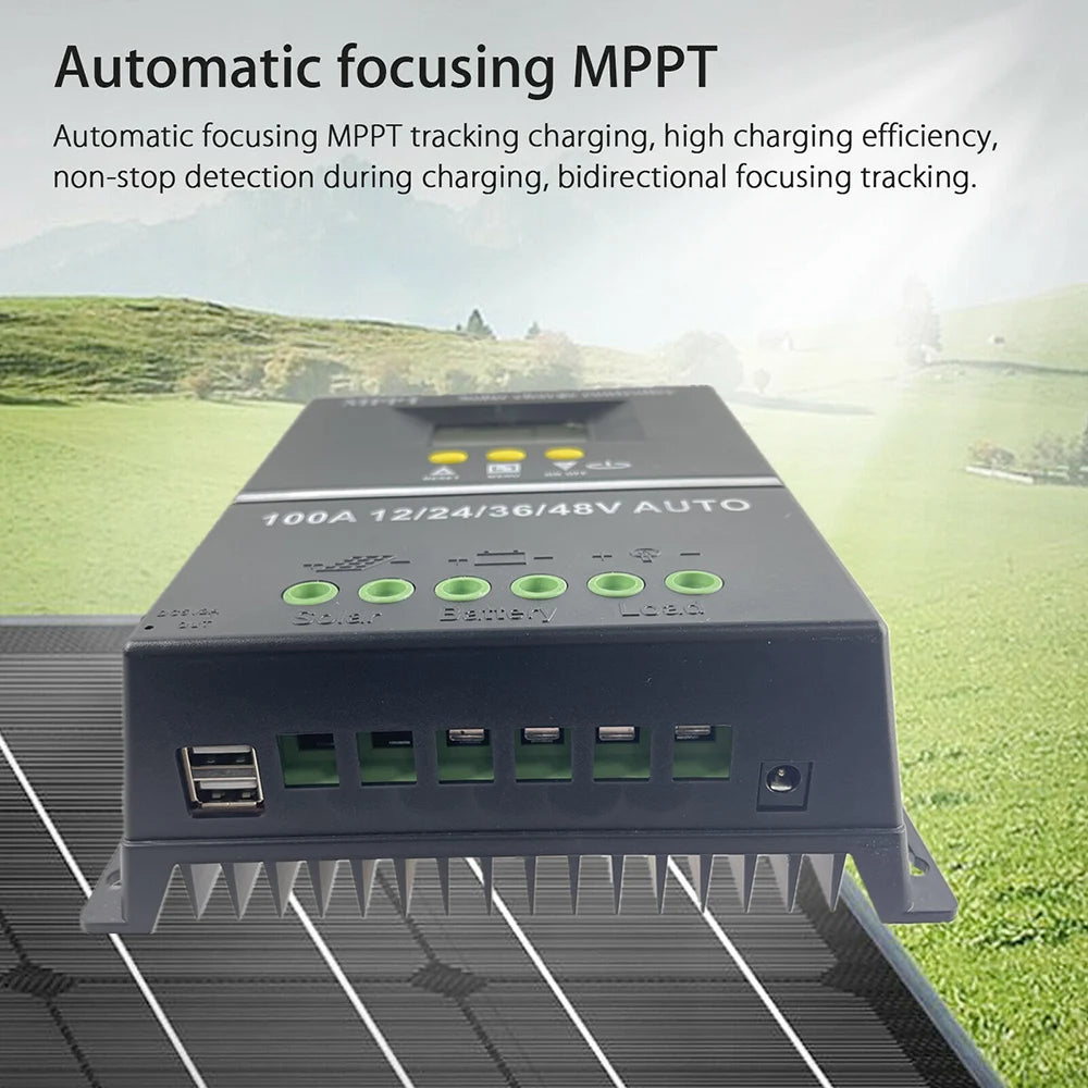 Efficiently manage your solar power system with this 100A/80A/60A MPPT/PWM solar charge controller—compatible with 12V, 24V, 36V, and 48V systems for reliable battery charging and protection.