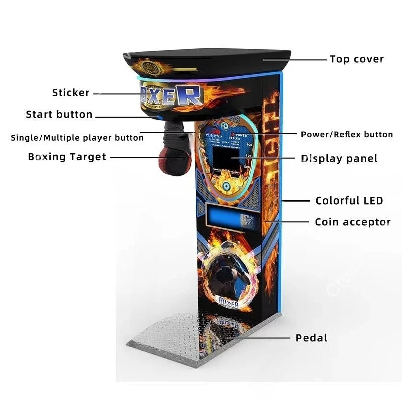 Commercial Adult Punch Boxing Arcade Machine Coin Operated Punching Game For Amusement Park Venue