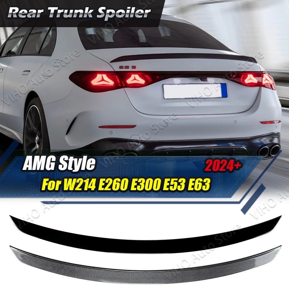For Mercedes W214 E Class E260 E300 E350e E400e E53 E63 2024 2025 AMG Car Rear Trunk Spoiler Trim Roof Tail Wing Body Kit Trim