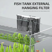 Aquarium Fish Tank Filter 110V 220V Wall Mounted Filter Pump Oil Removal Film External Grass Tank Filter Water Flow Adjustable