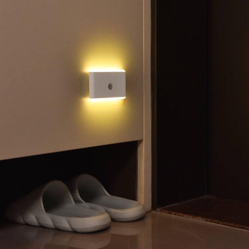 Light up your nights with this LED motion sensor night light—featuring 3 dimmable modes, perfect for stairs and indoor use with battery power!