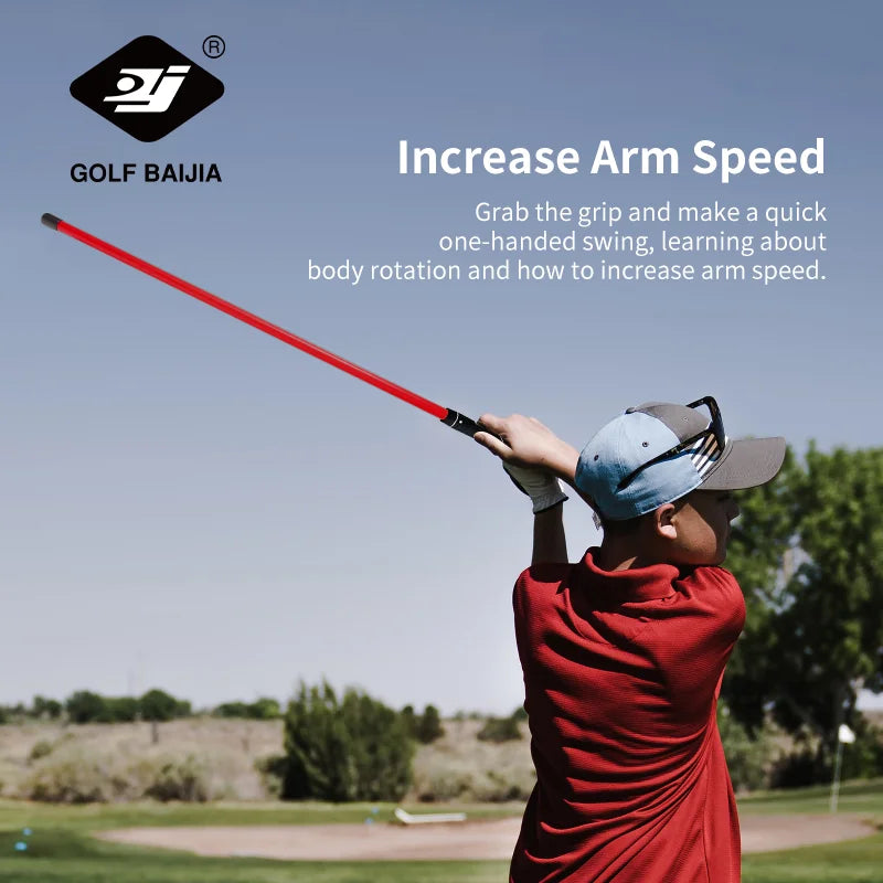 Golf Swing Power Stick - Red, Golf Strength Trainer Improves Flexibility, Rhythm, Balance and Power