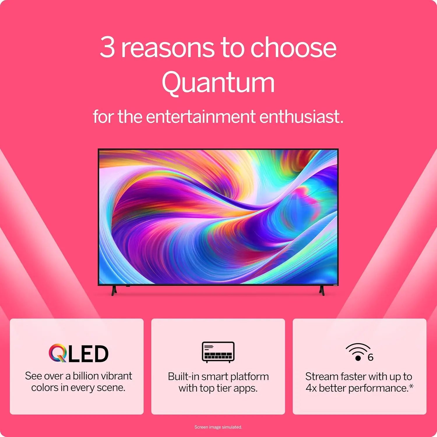 50-Inch 4K QLED Smart TV with Quantum Color, HDR, WiFi 6 for Enhanced Streaming and Gaming