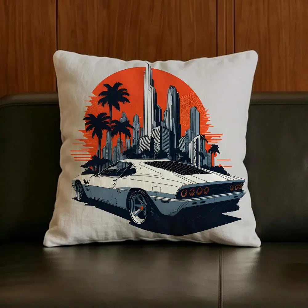 Cushion Cover Natural Linen Pillowcase Set, All-in-One Decor for Sofa, Bedroom & Chair Classic V-Vice C-CityS