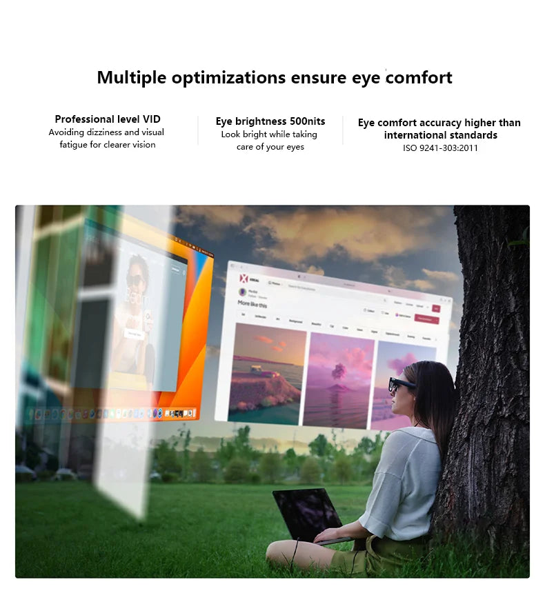 Original XREAL Air 2 Smart AR Glasses 130 Inch Micro OLED Big Screen 120Hz 1080P View for Phone Computer Not VR Virtual Reality