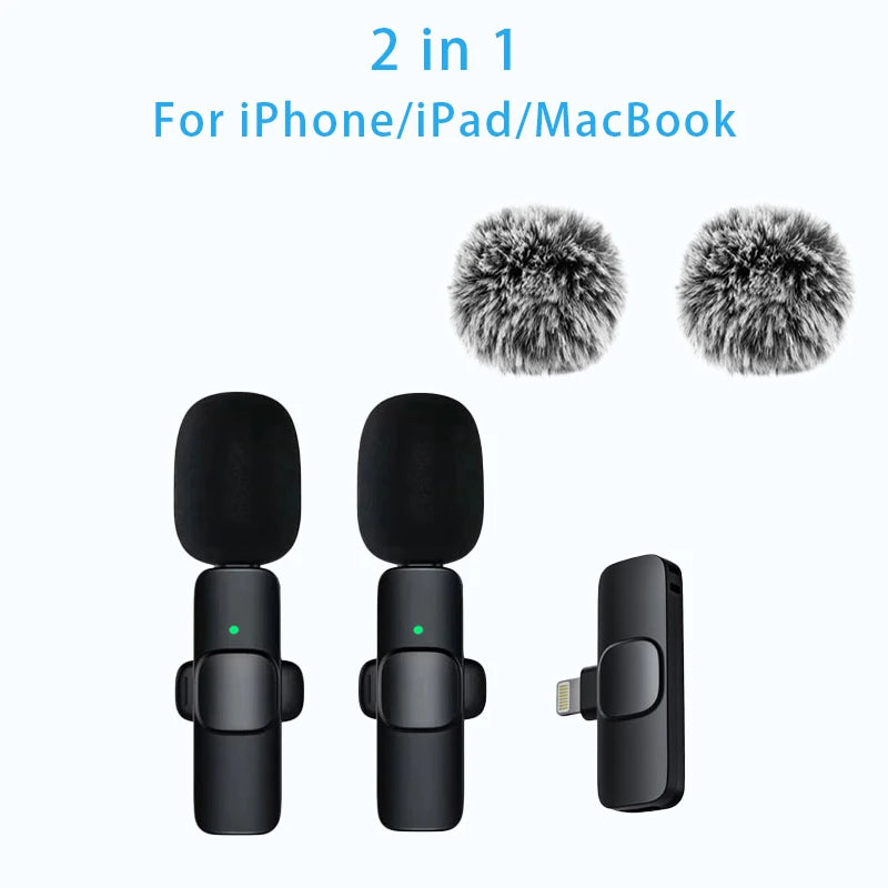 New Wireless Lavalier Microphone Portable Audio Video Recording Mini Microphone for iPhone Android PC Camera Live Gaming Phone