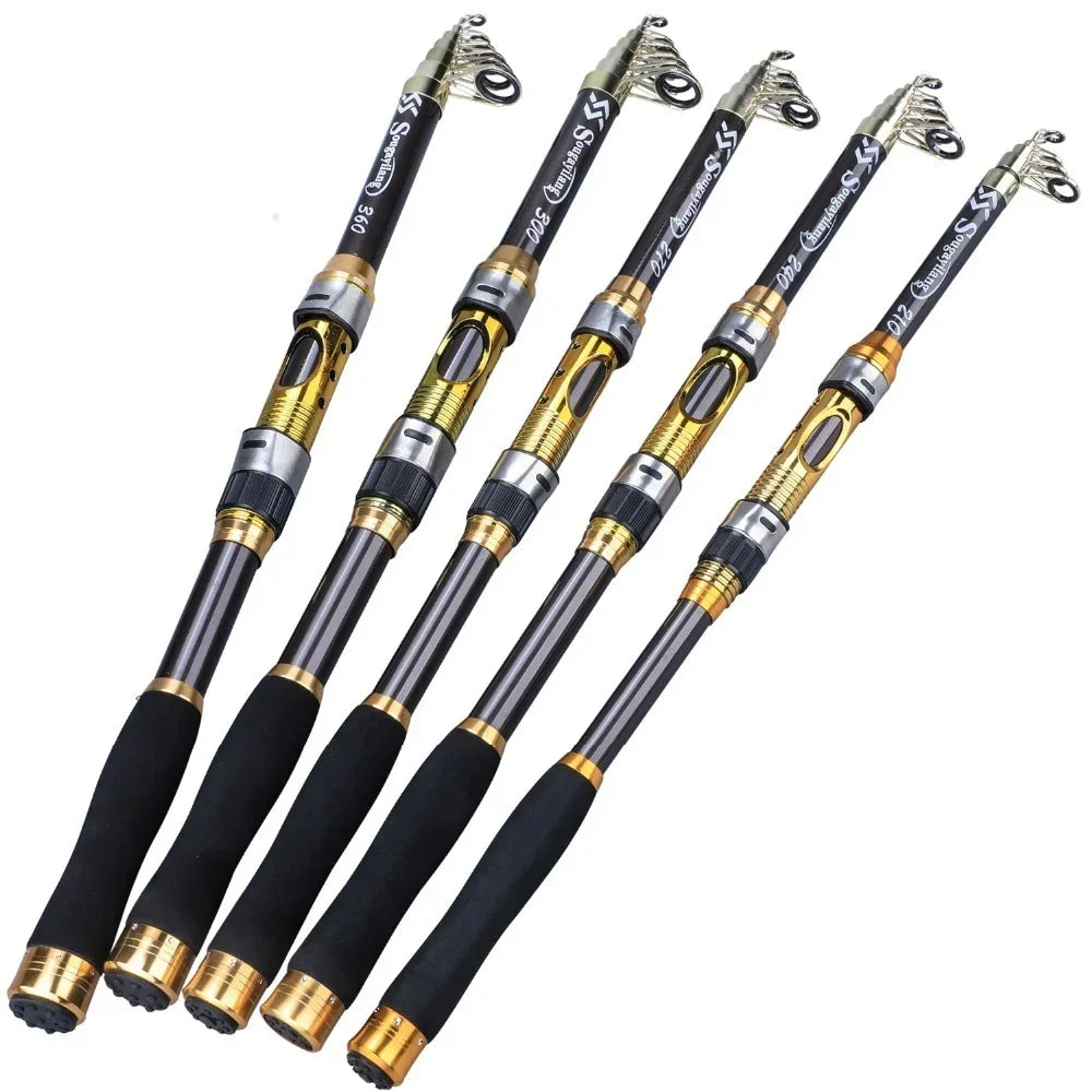 Sougayilang 2.1m-3.6m Spinning Fishing Rod Carbon Trout Carp Telescopic Fishing Pole Lure Fishing Rod Tackle