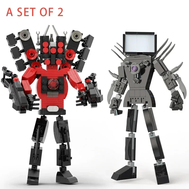 Moc Skibidi Toilet Action Figures Model Building Blocks Camerman Titan Speakerman Surveillance Man TVMan Boys Toys For Kids Gift