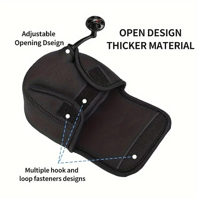 S/M/L Spinning Fishing Reel Cover with Adjustable Strap,  Outdoor Reel Bag for Bump and Scratch Protection
