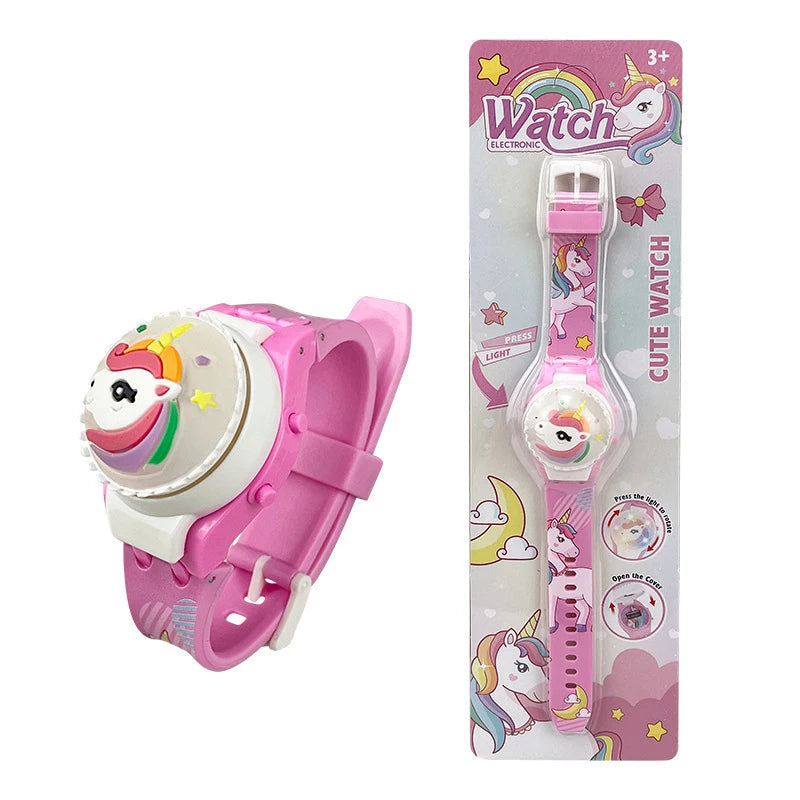 New Spiderman Kids Watches For Boys Cartoon Hello Kitty Stitch Children Rotate Watch with Flash Light Sanrio Girls Toys Clock