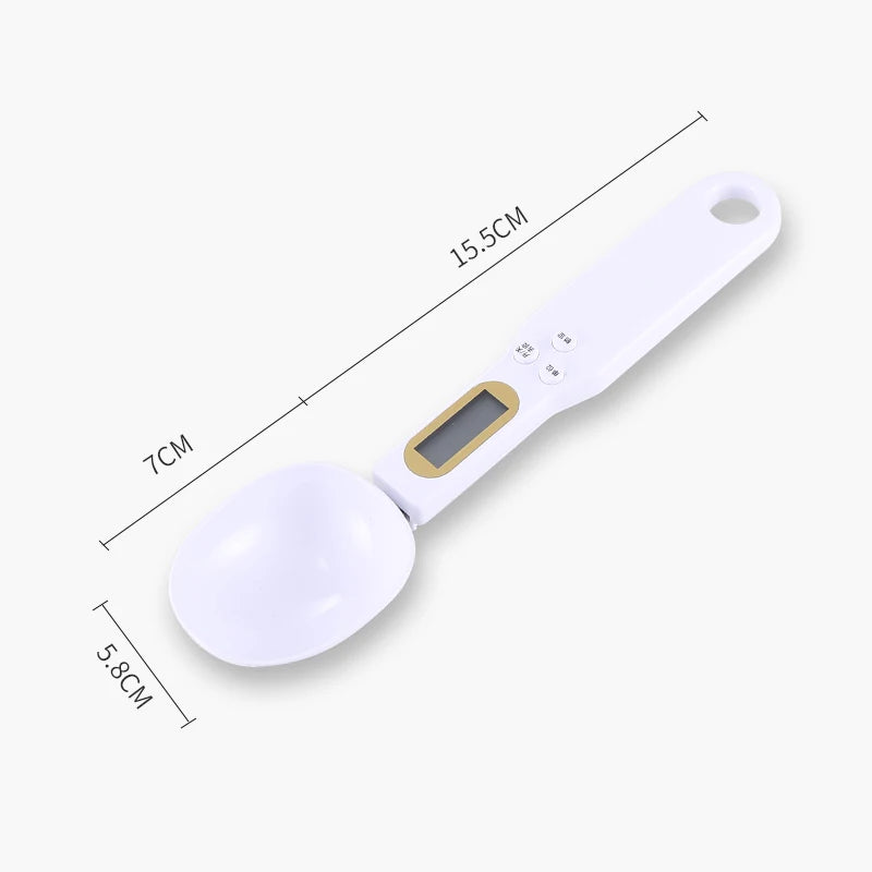 Measure ingredients with precision using this digital spoon scale—electronic LCD display, 0.1-500g capacity, perfect for flour, milk, coffee powder, and more!