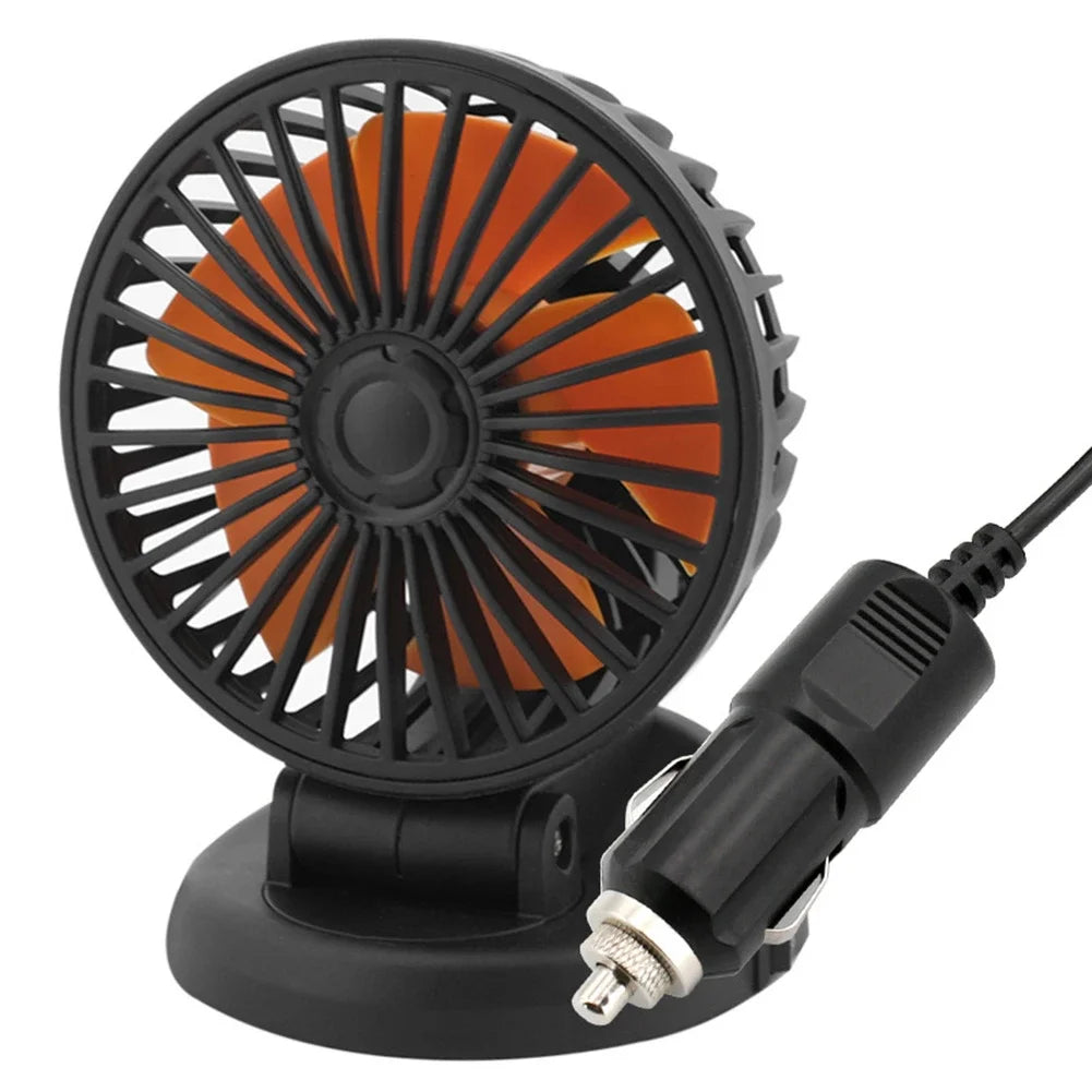 USB Charge Dual Head Fan Car Seat Back Cooling Fan Summer 360 Degree Rotation Auto Headrest Ventilation Fan Neck Cooler