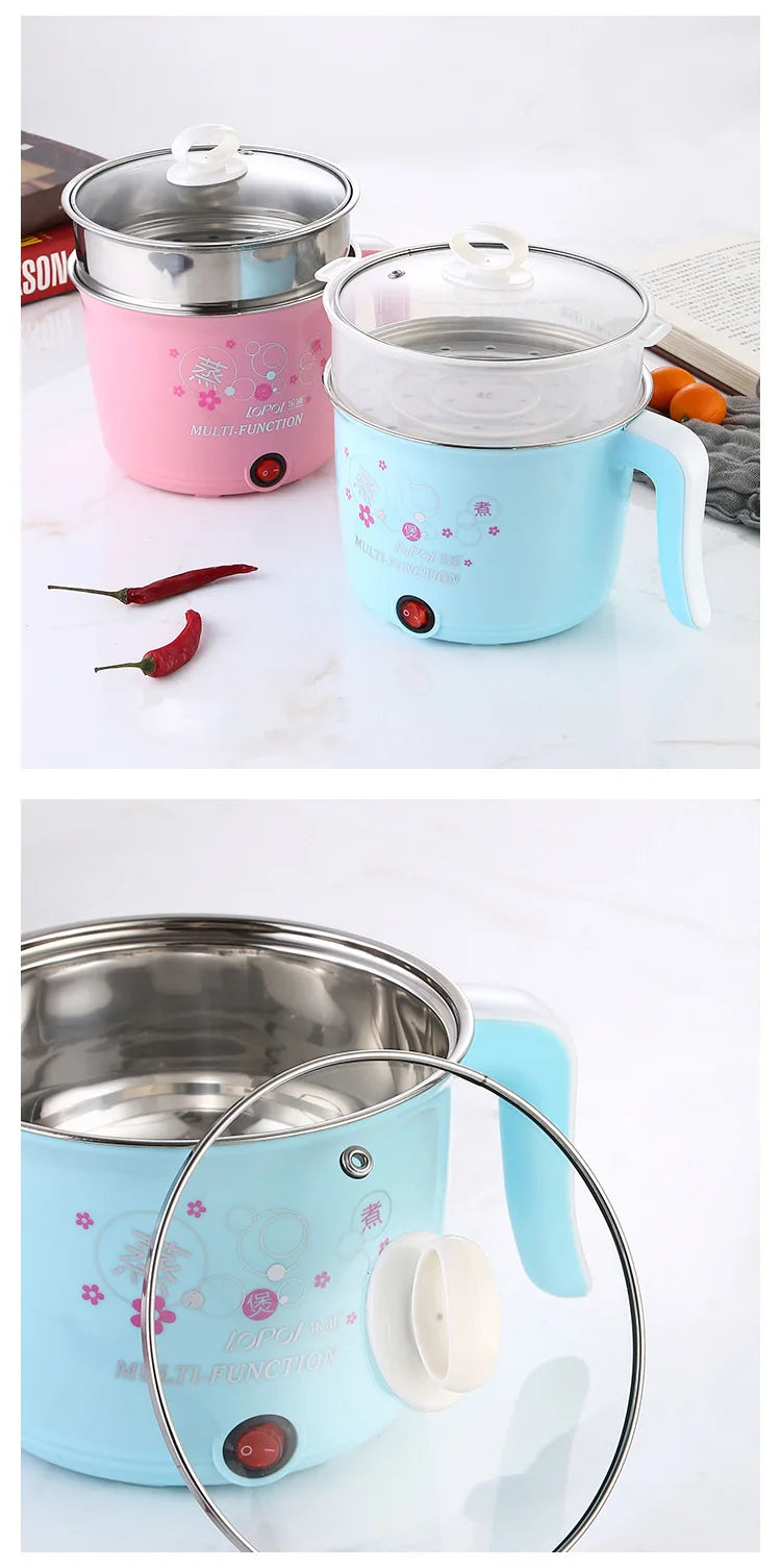 Mini Multifunction Electric Cooker Home Hot Pot 1-2 People Heating Pan Cooking Pot Machine Eu Plug Rice Cooker Appliances