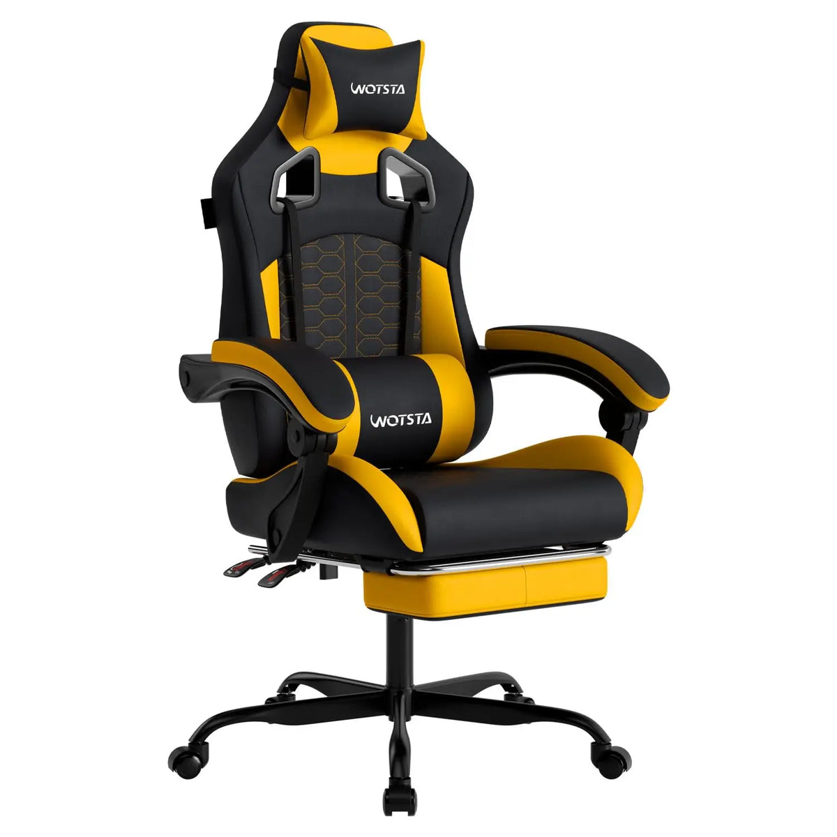 Gaming Chair with Footrest, Gaming Chairs PVC Leather Ergonomic Office Gamer Chair Headrest Lumbar Support Racing Style