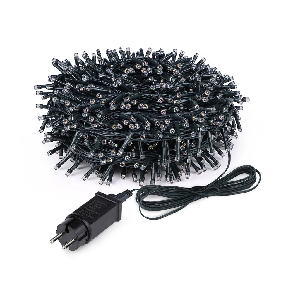 Outdoor Lights Garland 220V 110V US EU Plug Led String Light Waterproof Christmas Garden Wedding Decoration Xmas Light 10m -100m