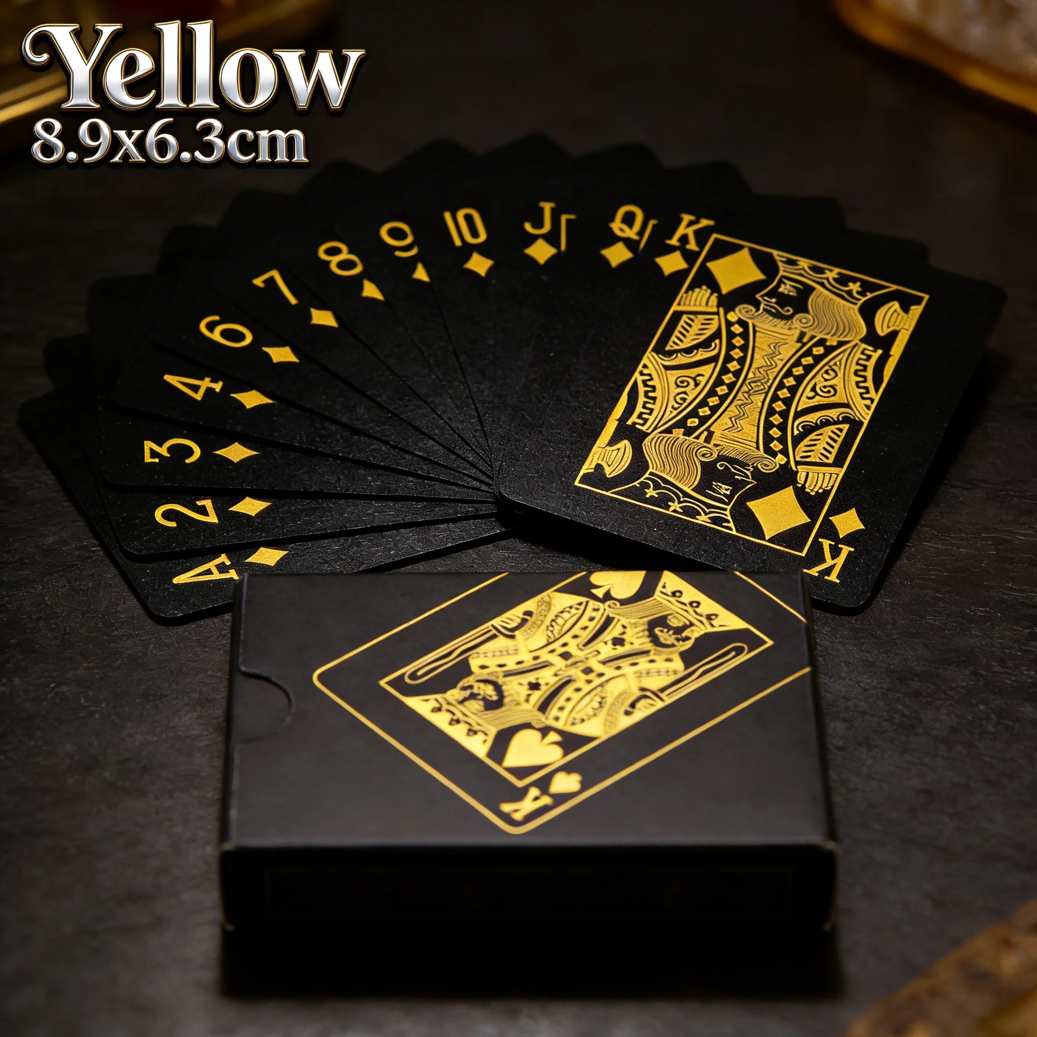 Playing Cards Game Poker Cards Board Child Kid Toy Waterproof Plastic PVC Black Blue Red Yellow Green Deck Card High-End Classy