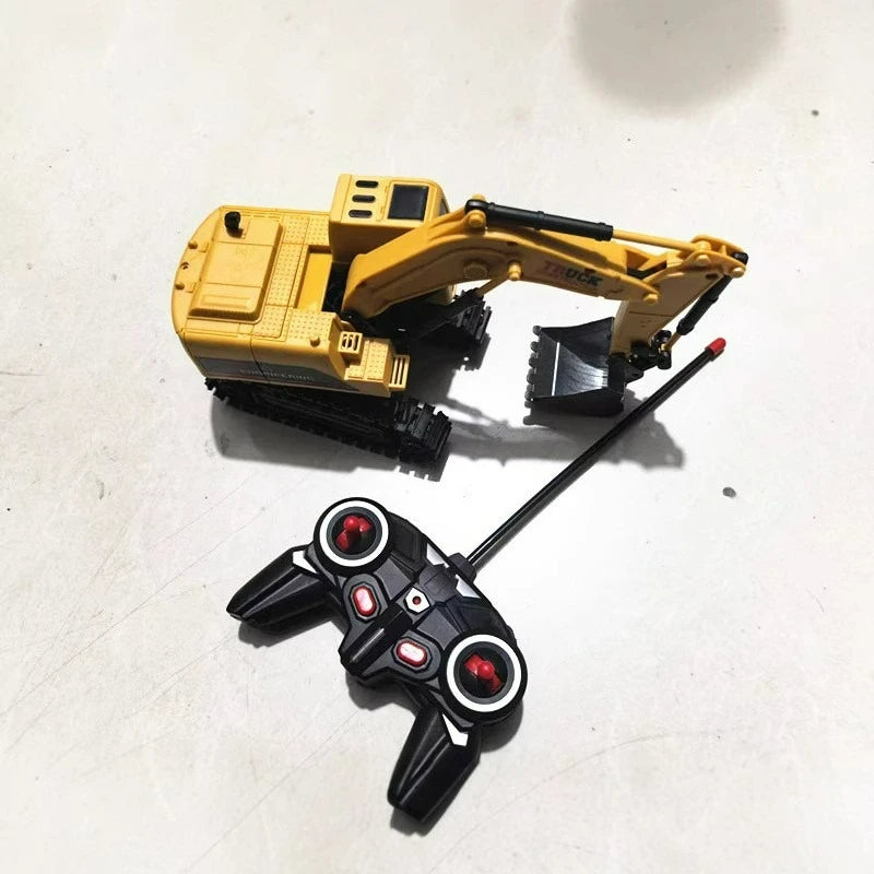 Children's Alloy Remote Control Excavator Toy Remote Control Excavator 6-Channel Electric Engineering Vehicle Toy Christmas Gift