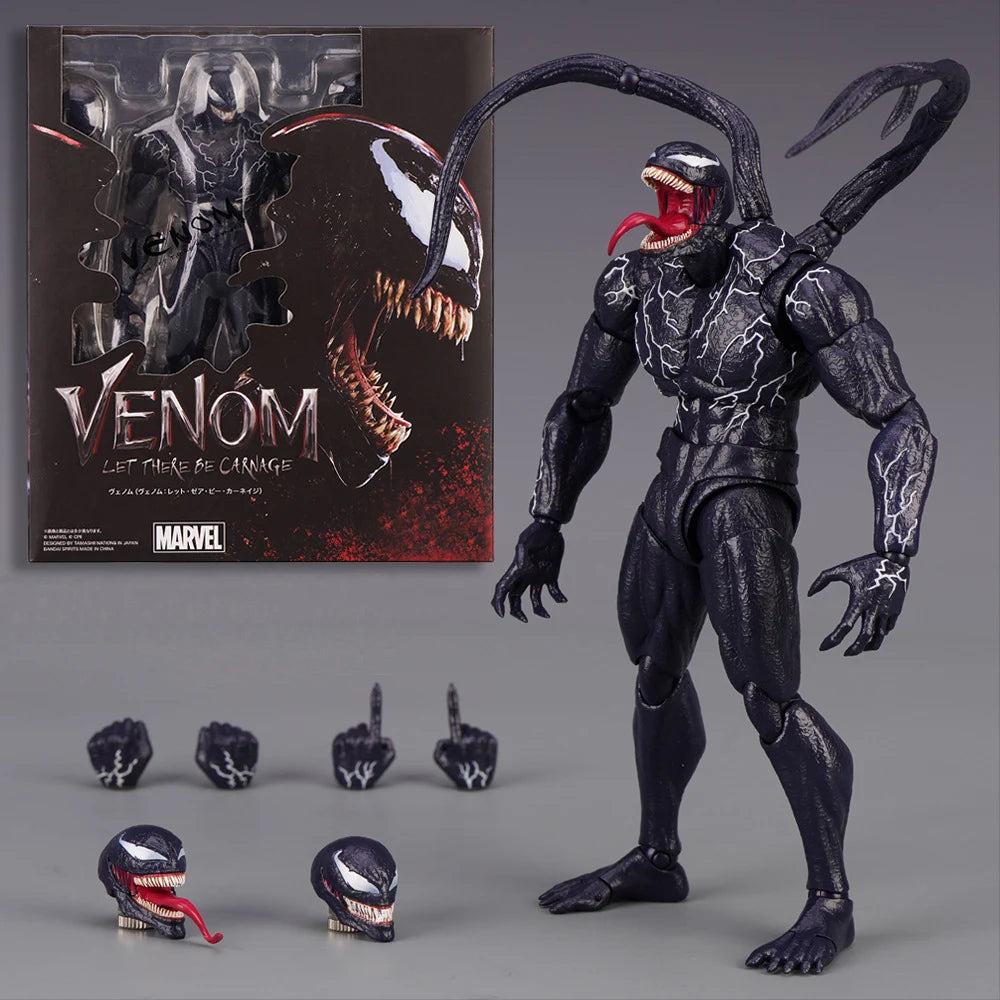 Venom AMAZING YAMAGUCHI legends Action Figure Joint Movable Change Face Statue Model Collectible kids for Toy Gift