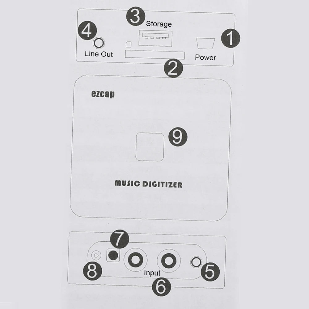 Music Digitizer Music Player Record Analog Music in SD Card USB Drive Mini USB Port Play Back Remote Control