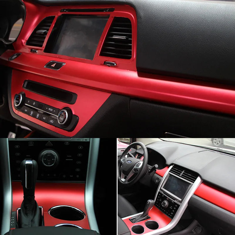 Premium Red Satin Chrome Matte Metallic Vinyl Film Car Wrap Foil with Air Release Self Adhesive Decal