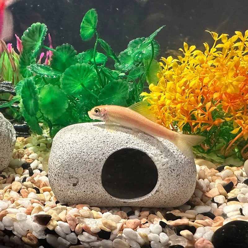 Fish Tank Underwater Cave Decoration, Fish And Shrimp Shelter, Ceramic Landscape Decoration, Purple Clay Aquarium Decoration