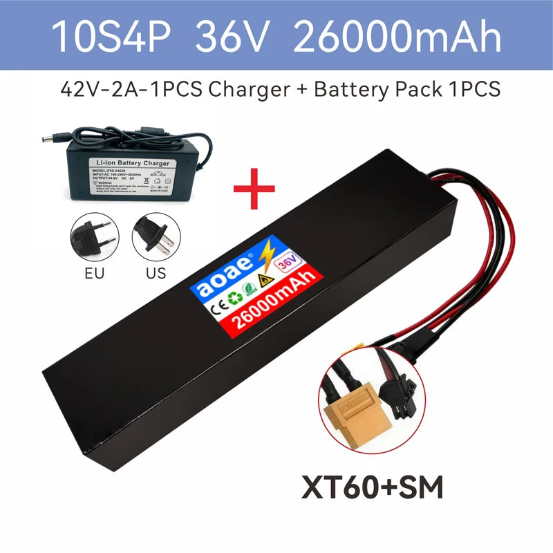 36V Electric Scooter Battery 10S4P 14Ah 18650 Grade-A Cells 500W-1000W Built-in BMS for M365 XT30 JST Long Range
